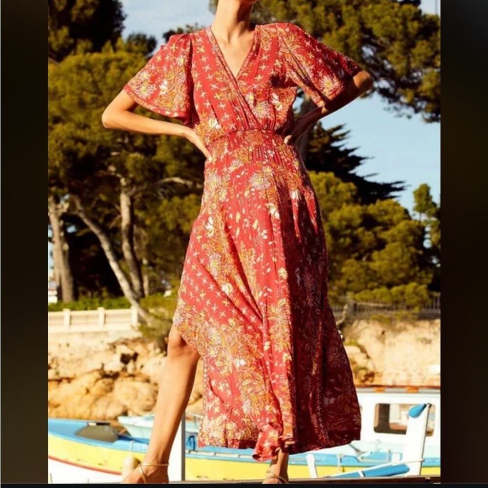 Poupette st Barth Maxi Camilla Linen/Viscose Dress S